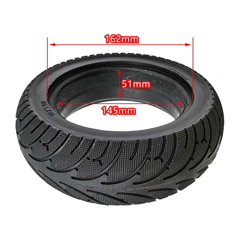 10 Inch 10X3.0 Solid Tire Non-Slip Wear-Resistant Thick Rubber, Maintenance-Free and Puncture-Resistant Tire