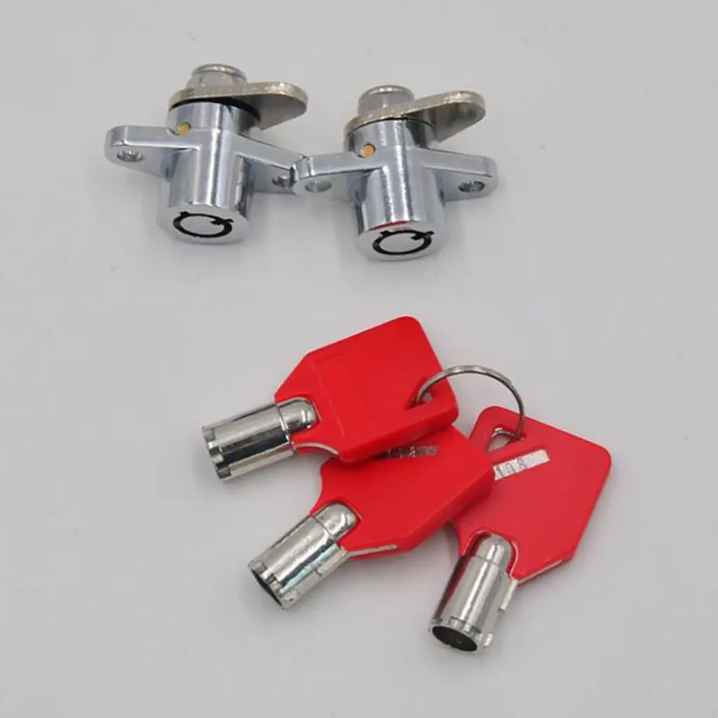 Heavy Duty Saddlebag Lock Set Red Key Chrome Finish Aftermarket Hard Bag Security for Touring Models