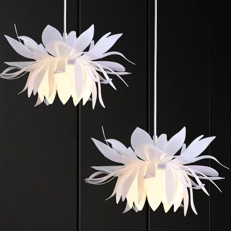 Modern Minimalist Red Flower Fluorescent Pendant Light Adjustable Bedhead Corridor Bedroom Home Lighting Fixtures Café Style
