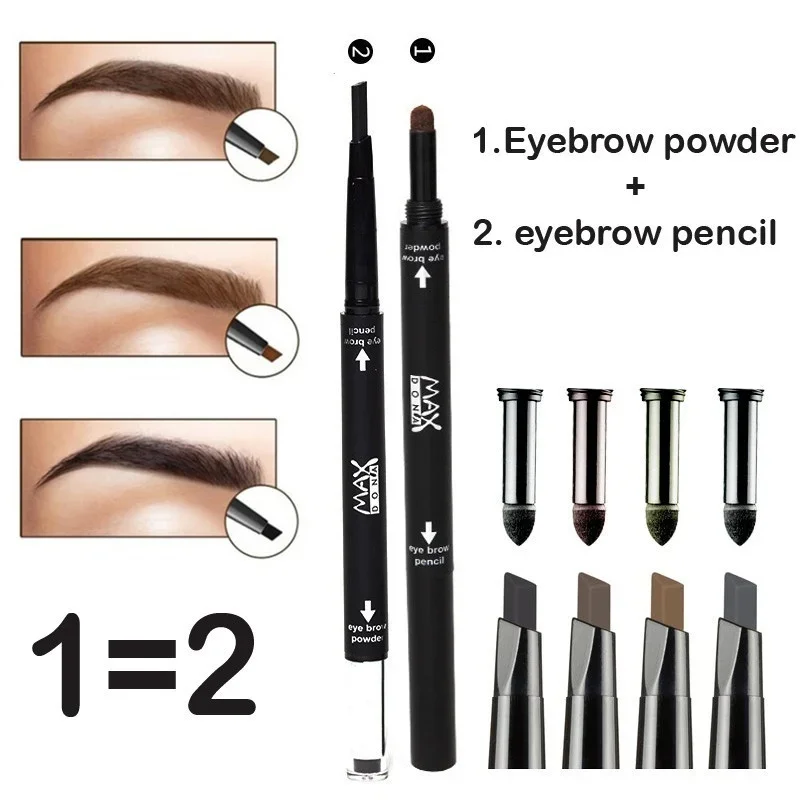 Trucco alla moda di alta qualità Matita per sopracciglia Eyeliner per sopracciglia impermeabile Penna per sopracciglia con strumento cosmetico per trucco in polvere