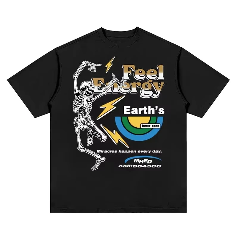 

2026 новая модная хлопковая футболка с рисунком для мужчин и женщин с коротким рукавом и круглым вырезом, роскошная брендовая уличная одежда унисекс, лето