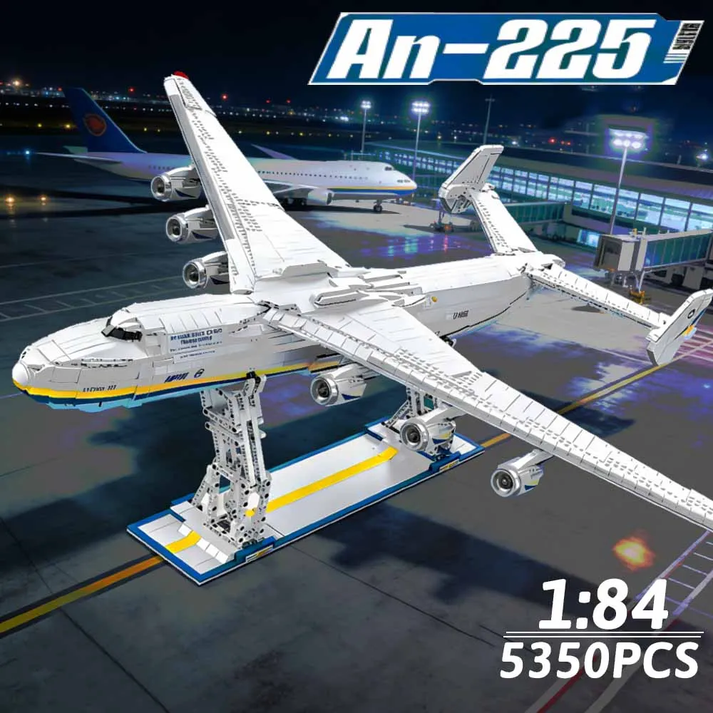 Antonov AN-225 Large Transport Aircraft Model Building Blocks Brick Airplane Architecture Set Assembly Toy For Gift 5350pcs