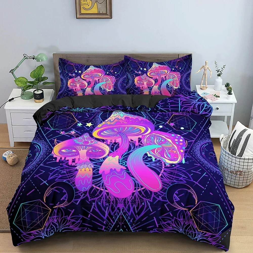 

Psychedelic Comfortable Duvet Quilt Cover Pillowcase Bedding Set Children Bedroom Decoration Home Textile
