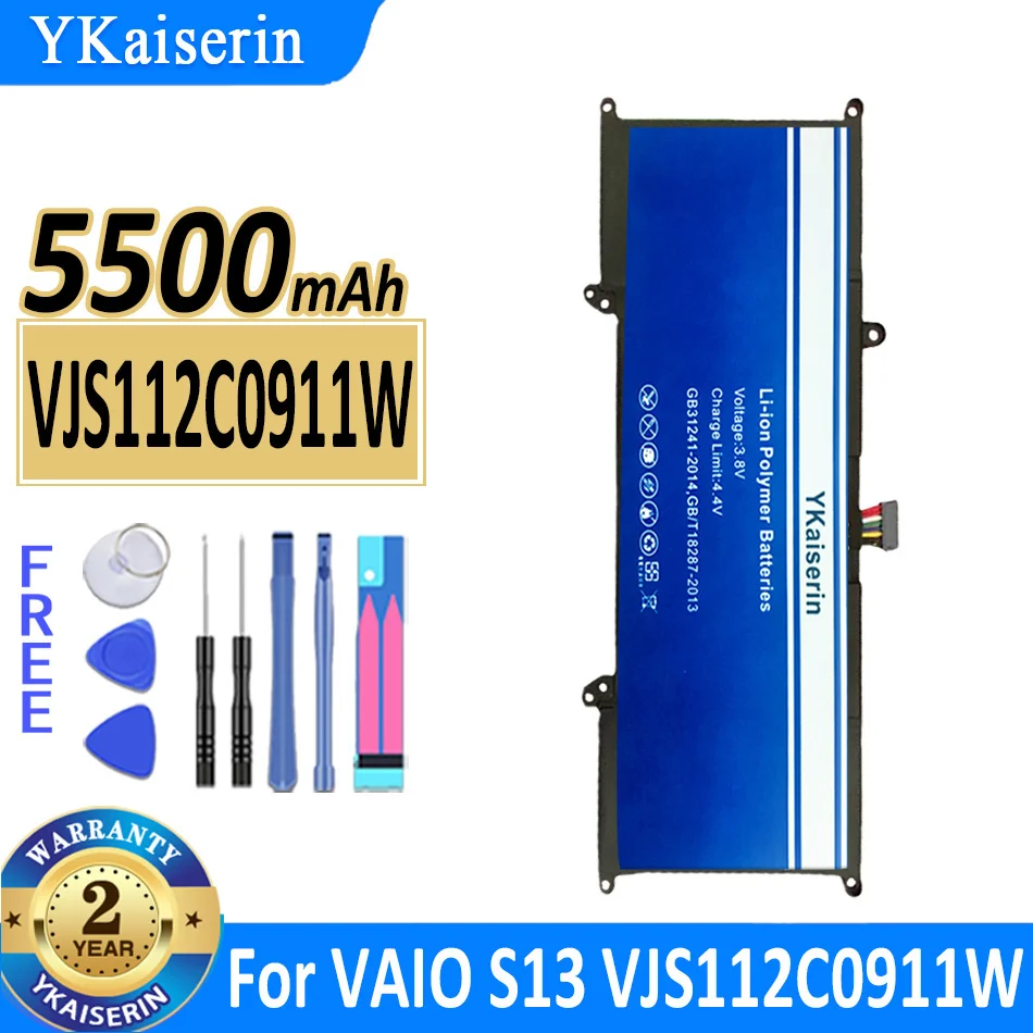 

Аккумулятор ykaisin для ноутбука Sony VAIO S13 VJS112C0911W VJS132C0711B VJS131C0211S VJS112C0111B, 5500 мАч