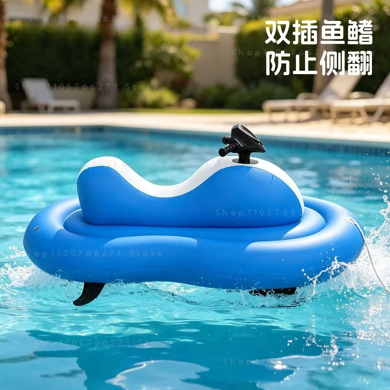 Custom Kids Inflatable Jet Ski, Motorized Ride-On Pool Float, Electric Water Toy for Children, Water Amusement Equipment