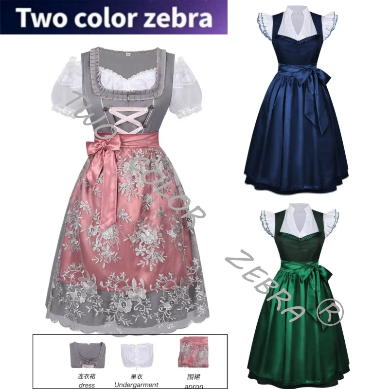 

Munich Oktoberfest Costume Maid Dress Medieval Classics Uniform Beer Hlioday Apron Traditional Festive Stage Perfromance Outfit