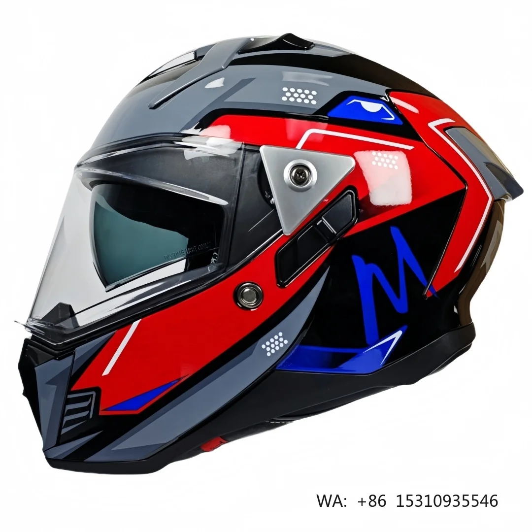 Best Sellers New Unisex ABS Motorcycle Full Face Helmets Breathable All Seasons Double Lens Custom Motocross Adults Helmet