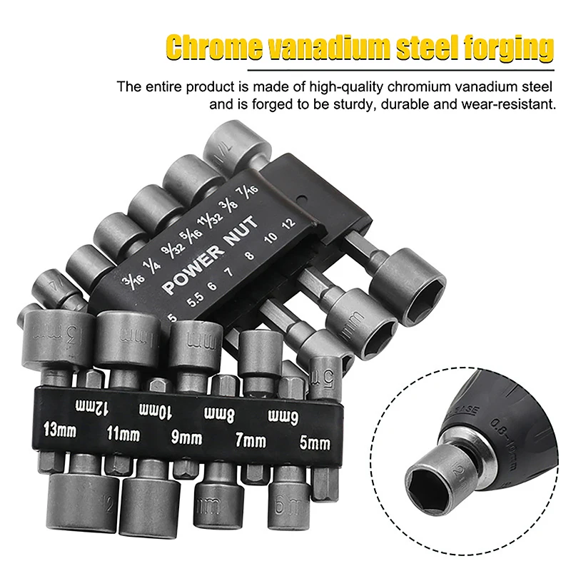 Interno Hexagonal Strong Socket Wrench, Hexagonal Handle, Parafuso de Extensão Rod, Chave De Fenda Pneumática, Inserir Tool Set, 9 Pcs, 14 Pcs