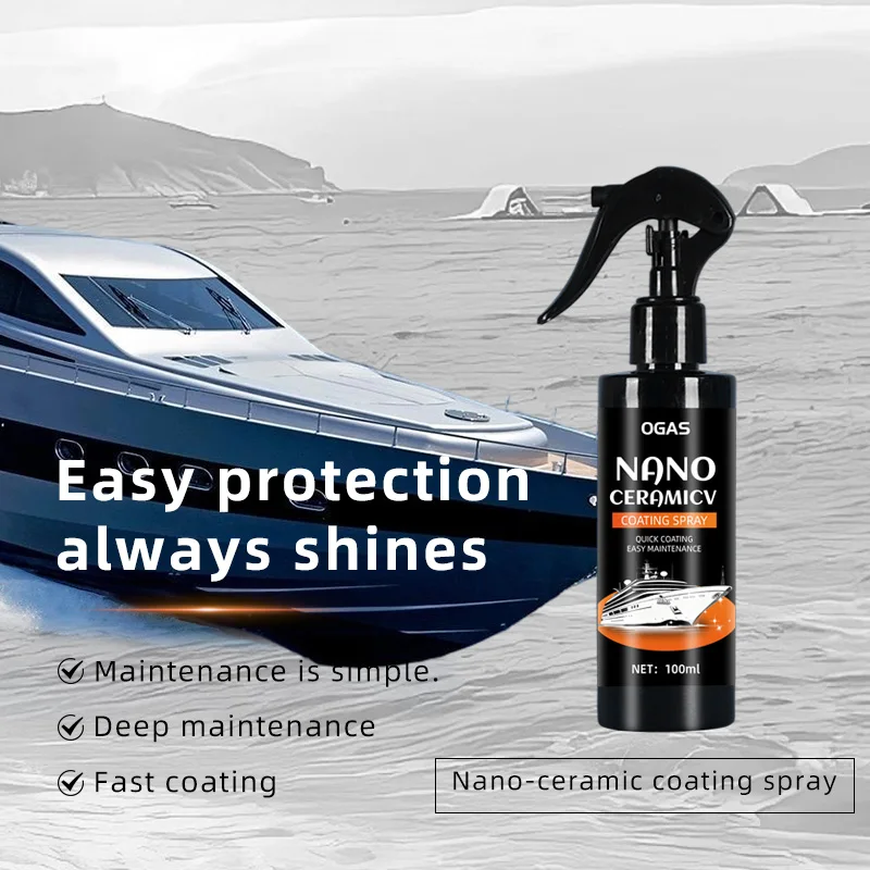 OGAS 100ml Nano Ceramic Coating Spray Marine Boat Yacht Hull Quick Coat Waterproof Gloss Protectant