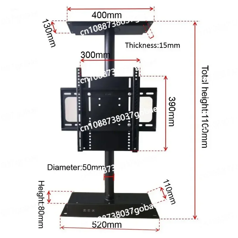 360 Degree 75InchTV TV Mount Cabinet Bed TV Bracket /Automatic Motorized Rotation TV Lift for Home