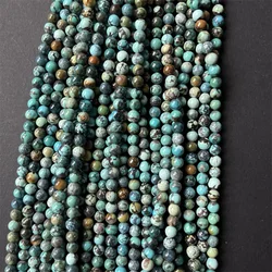 Rare Original 5MM Hubei Turquoise 100% Undyed Gemstone Blue Green Natural Stone Bracelet Fit Diy Charm Beads For Jewelry Making
