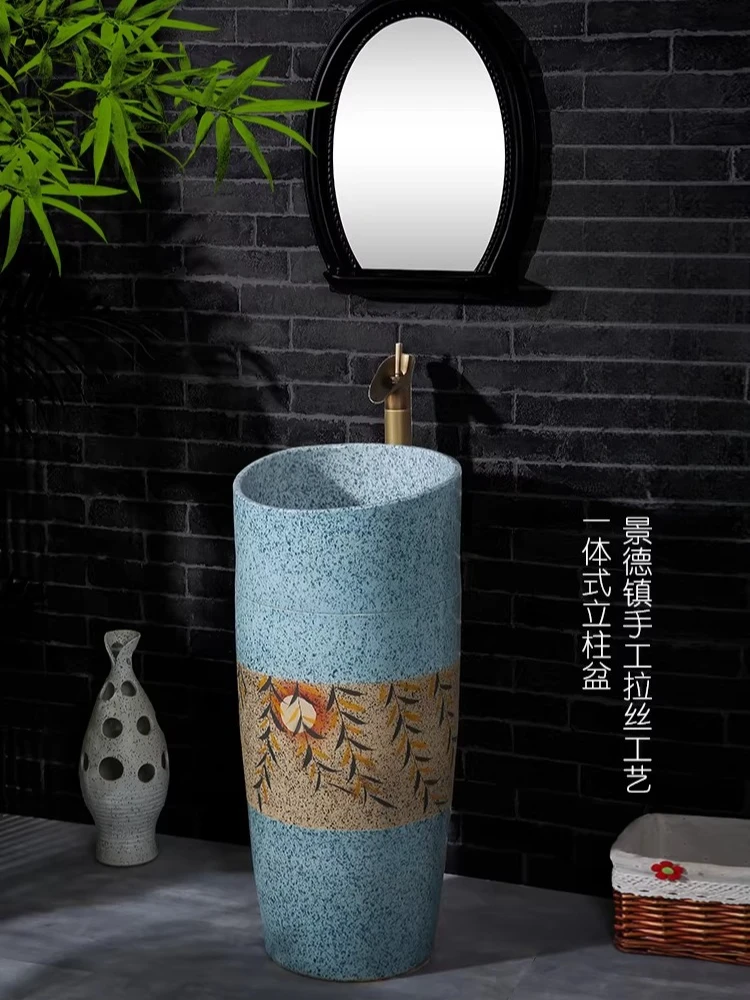 

Напольная раковина-тумба для небольшой квартиры, вертикальная, для ванной комнаты/балкона