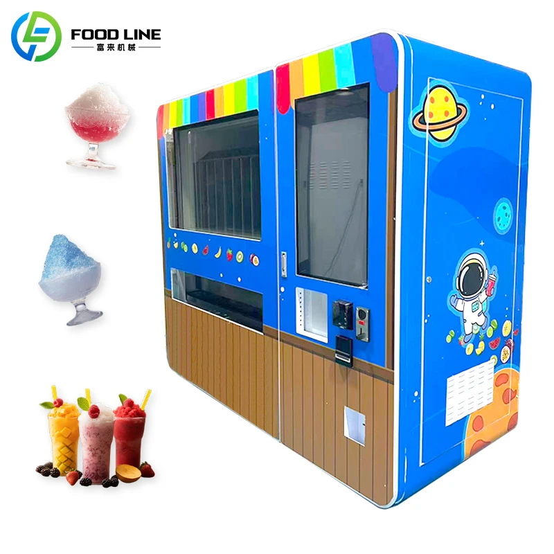 Fully Automatic Slush Ice Vending Machine Commercial Self Service Granita Frozen Drink Maker Custom