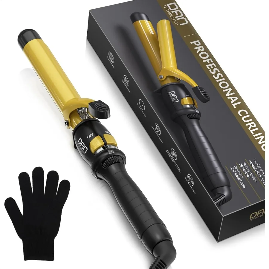 

1 Inch Hair Curling Iron 25mm Ceramic Tourmaline Curling Wand for All Hair Types Dual Voltage Hair Curler Fast Heat up Curling