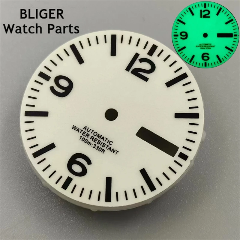 قرص ساعة لامع مع مجموعة يد للوجه ، مناسب لـ NH35A ، NH36 ، NH38 ، MIYOTA ، DG ، migzhu ، 29