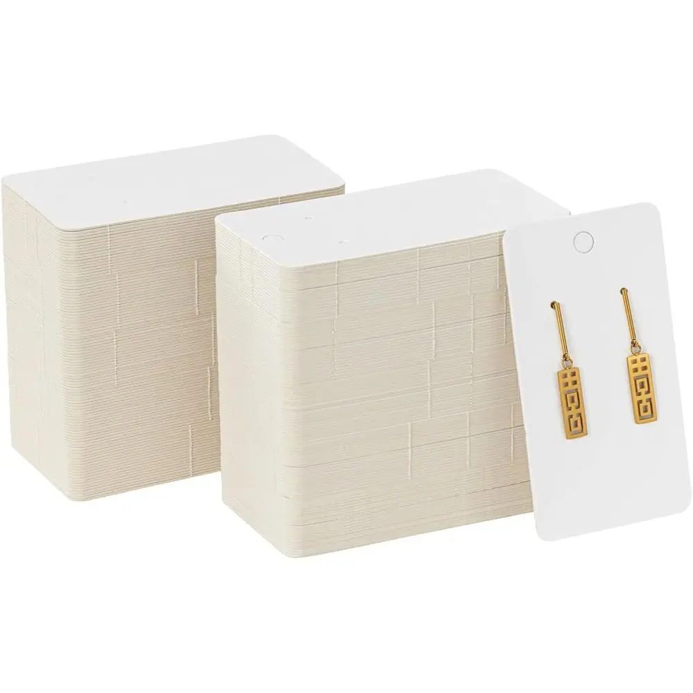 

Bulk White Earring Cards - 3.5 x 2, 200 Pack, Display and Storage for Jewelry