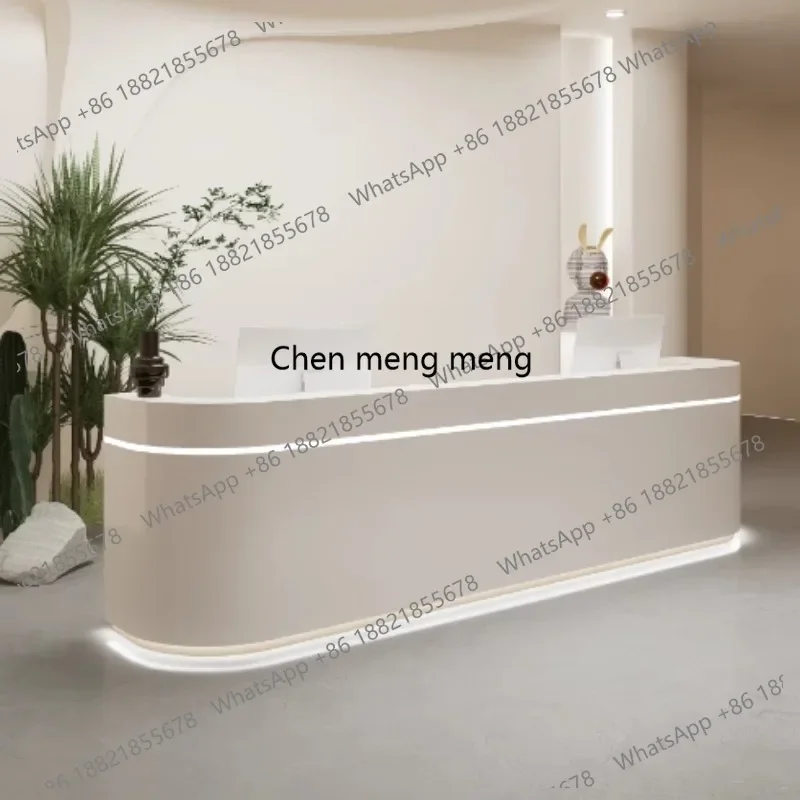 RR Aesthetic Design Reception Desks Company Executive Welcome Display Reception Desks Led Lights Led Best Bureau Office Furnitur