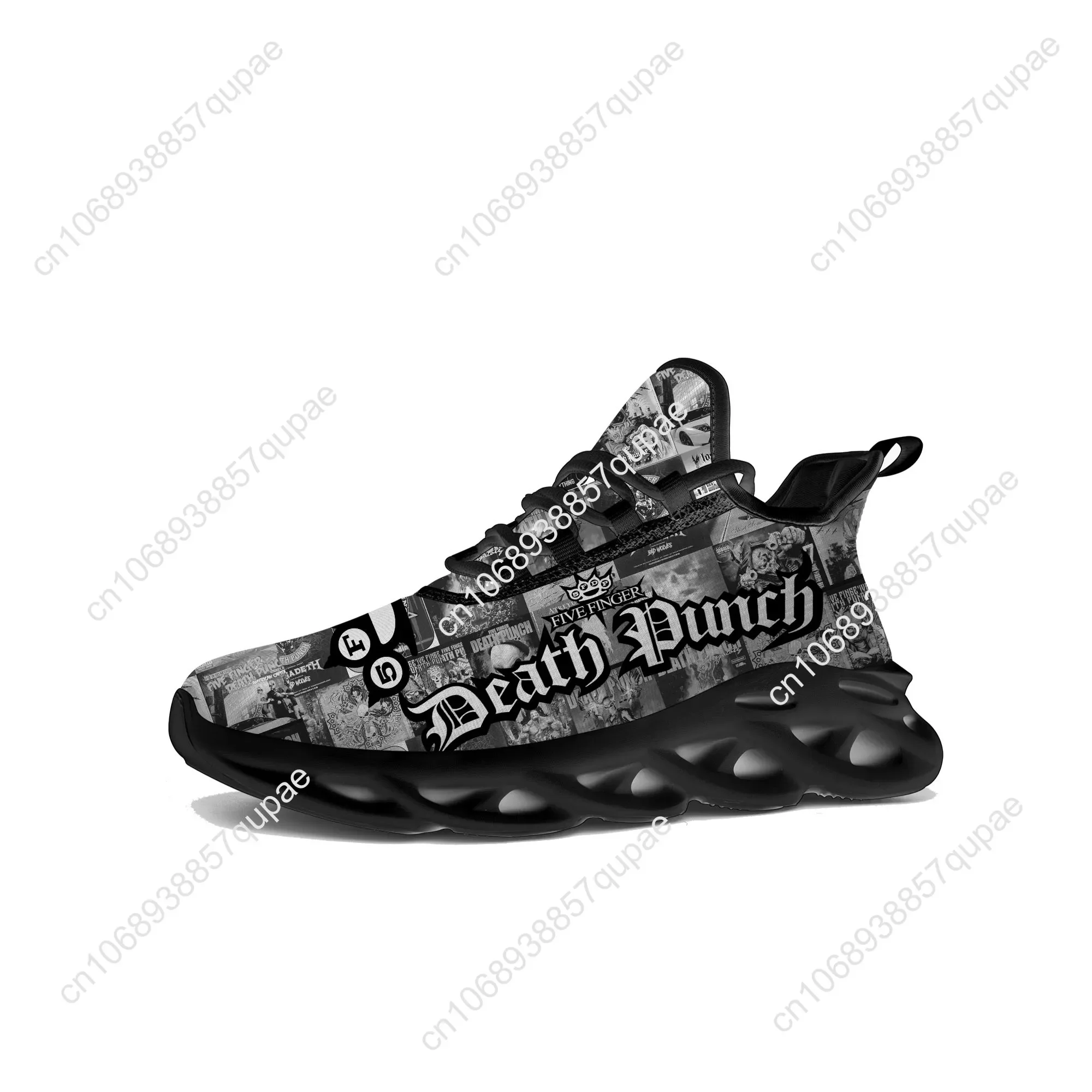 Zapatillas de deporte planas de cinco dedos Death Punch para hombre y mujer, zapatos deportivos hechos a medida para correr, zapatillas de deporte de alta calidad, zapatos de banda de Rock