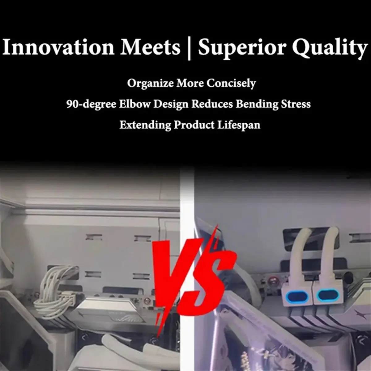 

Stable- ATX24PIN Extension Cable with ARGB SYNC One-Line Connection Computer Power Extension Cable Side Bend 90 Degrees 30cm B