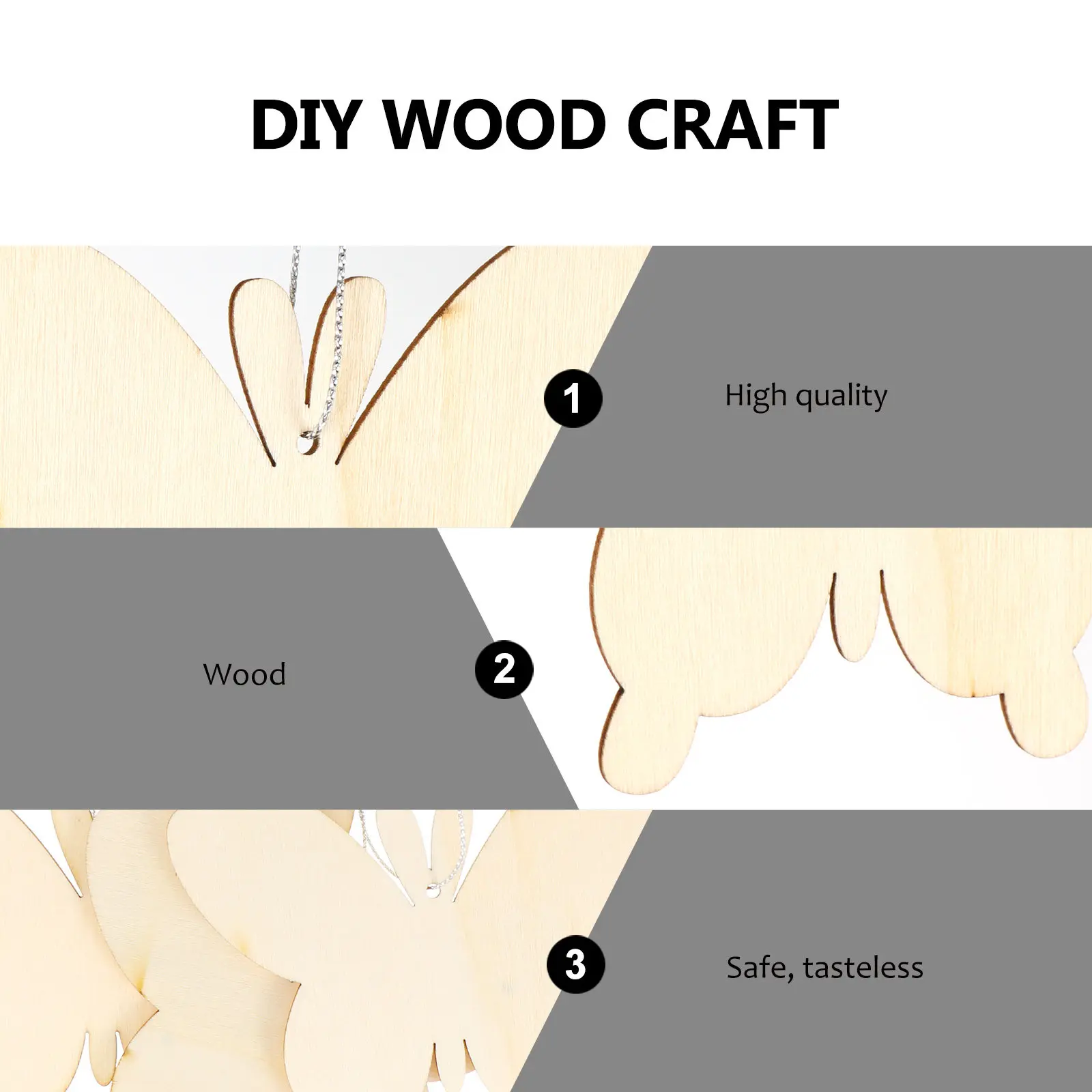 

50Pcs Blank Butterfly Wood Cutouts Unfinished Wooden Craft Pieces DIY Paint Crafts Home Party Decorations Wood Slices Handicraft