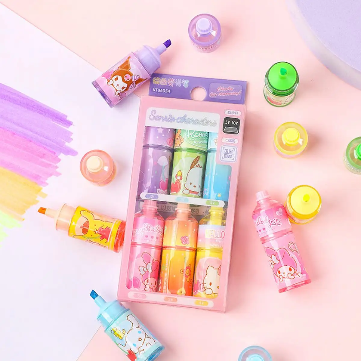 

Sanrio Kuromi Cartoon Color Highlighter Student Special New Style Cute Painting Tags Watercolor Pen Set Children Birthday Gifts