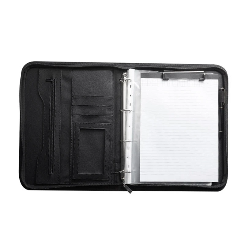 

Zippered Portfolio Organizer, Leather Padfolio Binder, Professional Business Binder, Organizer For Ipad/Document