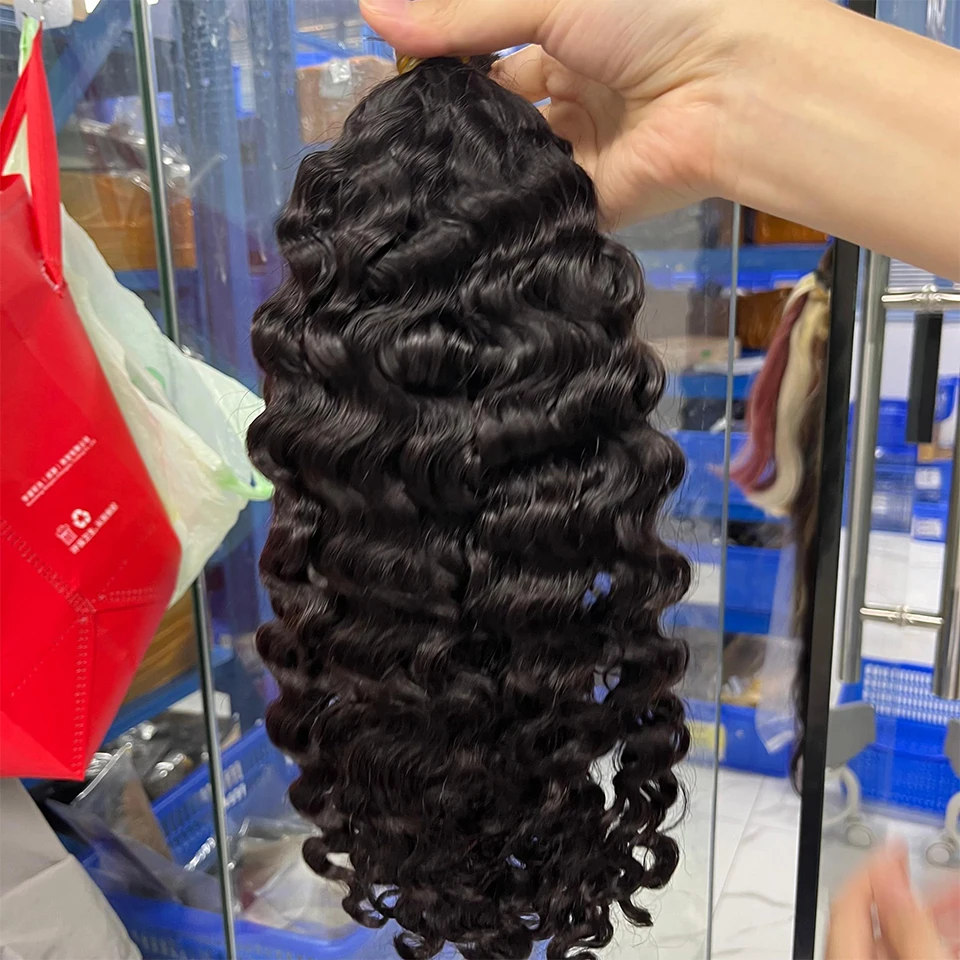 자연스러운 인모 브레이딩 헤어 26인치 이탈리안 컬리  - Water Wave Bulk Human Hair For Braiding 리뷰 및 가격