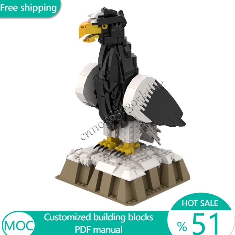 

777 шт., морской орл животного Стеллера, MOC, модульный строительный блок, модель, креативный дизайн, обучающая игрушка для самостоятельной сборки, подарок