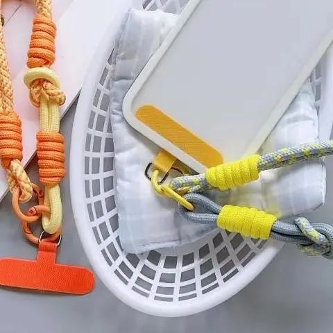 

Цельный милый подвесной веревочный брелок для мобильного телефона со звездой, подвеска на запястье, мультяшный регулируемый короткий плетеный веревочный брелок для мужчин и женщин