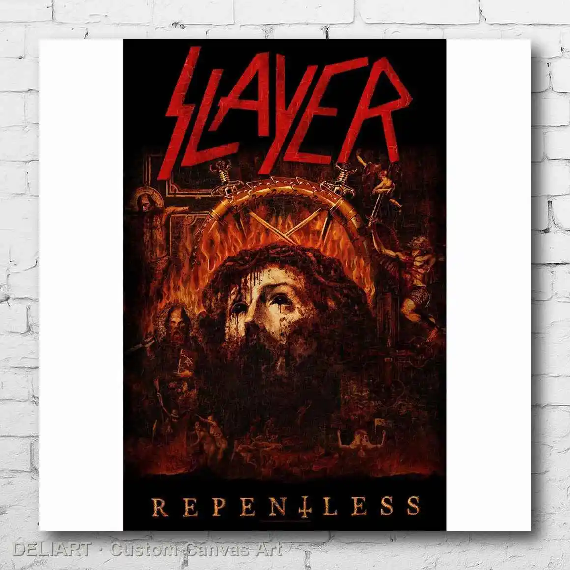 

SLAYER - REPENTLESS FABRIC Canvas Poster FLAG MUSIC TP122 Custom Size Available Room Decoration Home Decor Wall Art