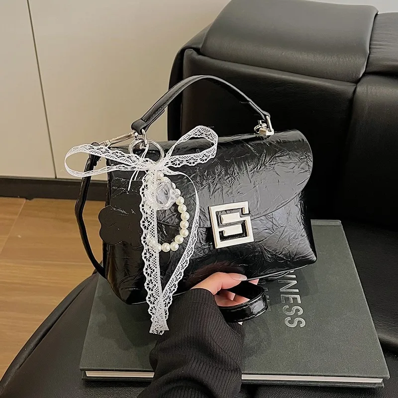 

Chic Leather Crossbody Bag For Women From Luxury Brand By Famous Designer, Classic Shoulder Handbag