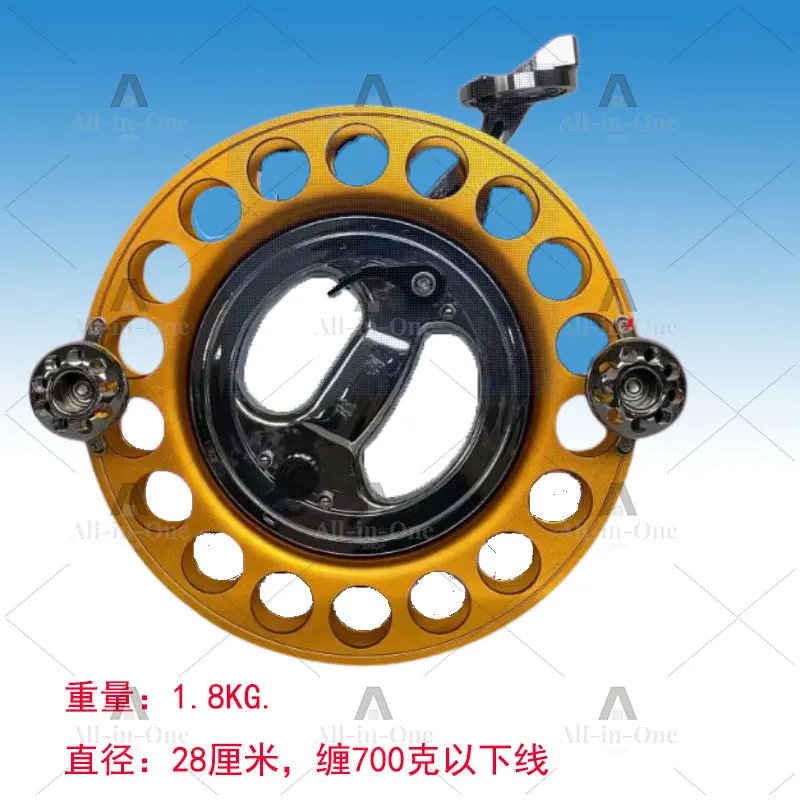 New alloy hand-held wheel, hand brake anti-reverse hand-held kite wheel 28cm