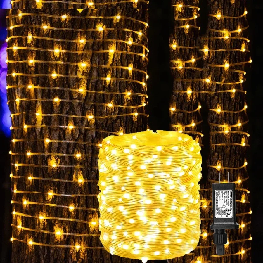 50M 100M Christmas String Light Outdoor PVC Fairy Rope String Light Waterproof Tree Wrap Fairy Light for Holiday Decor