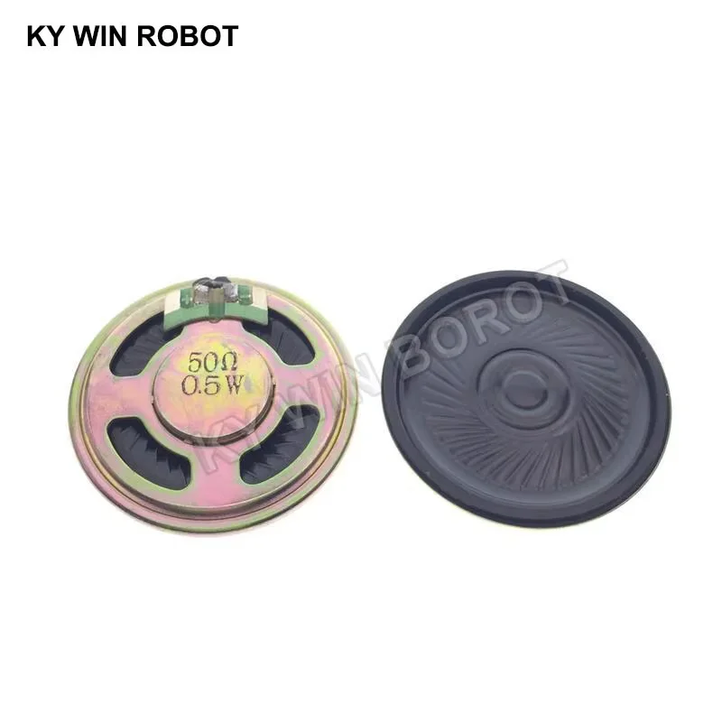 2pcs/lot New Ultra-thin Mini speaker 50 ohms 0.5 watt 0.5W 50R speaker Diameter 40MM 4CM thickness 5MM IC Electronic components