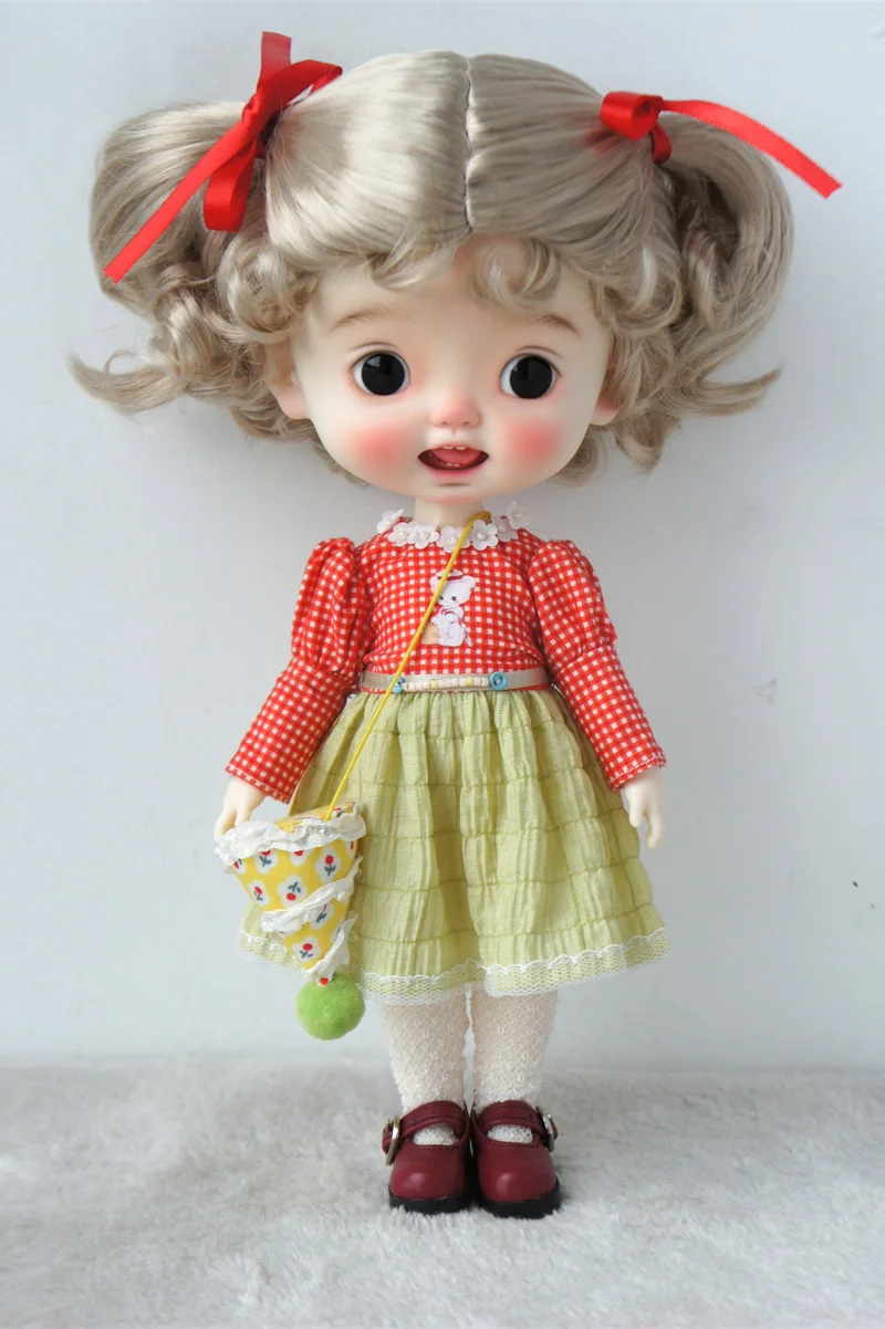 JD490 น่ารัก Braids BJD สังเคราะห์ Mohair วิกผมสําหรับขนาด 10-11 นิ้วตุ๊กตาผม Blythes วิกผมอุปกรณ์เสริมราคาถูก