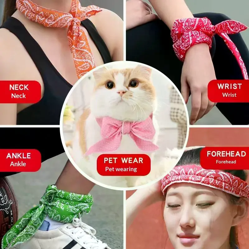 Pet Cooling Ice Scarf Breathable Heat Resistant Adjustable Collar Bib For Dogs Cats Summer Supplies