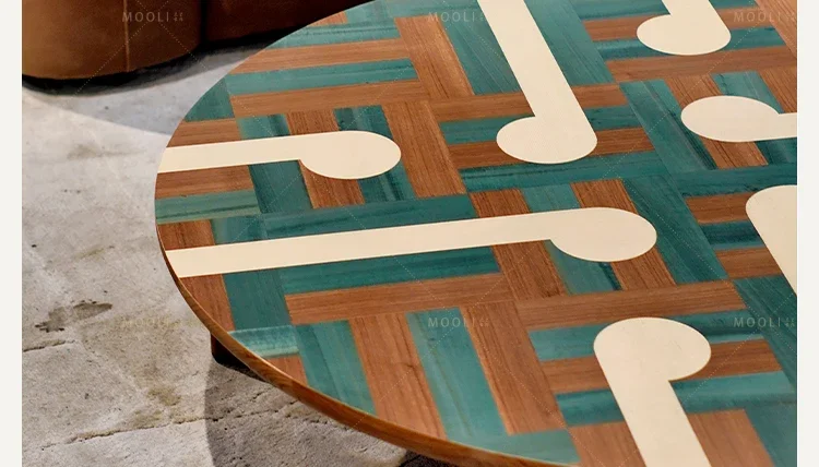 Журнальный столик из цельного дерева в средневековом стиле, комбинированный журнальный столик для гостиной, дома, простой дизайнерский круглый журнальный столик для маленькой квартиры