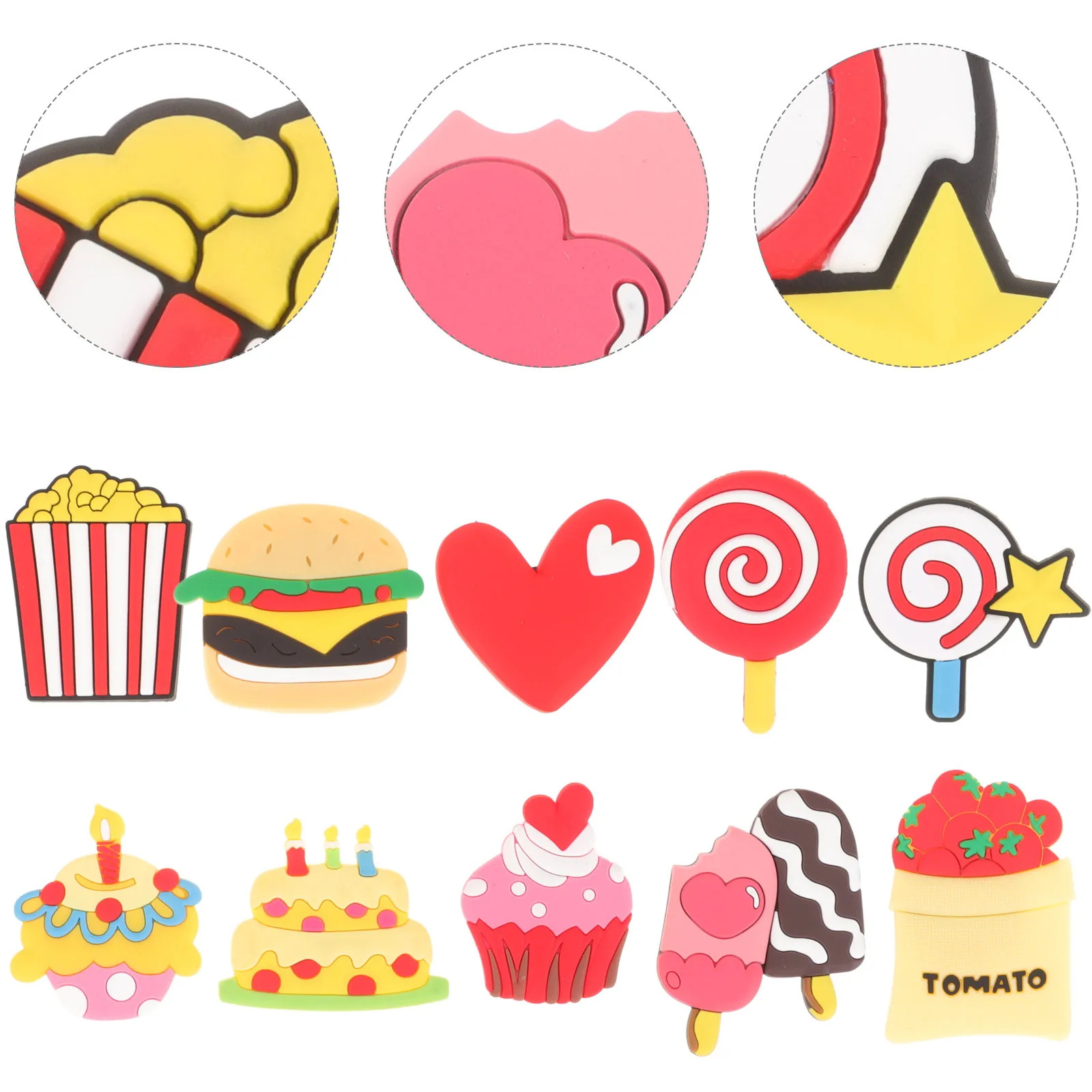 

10pcs Cake Dessert Magnets Creative Fridge Decor Refrigerator Whiteboard Magnetic Clips For Kitchen Office Locker Decoration