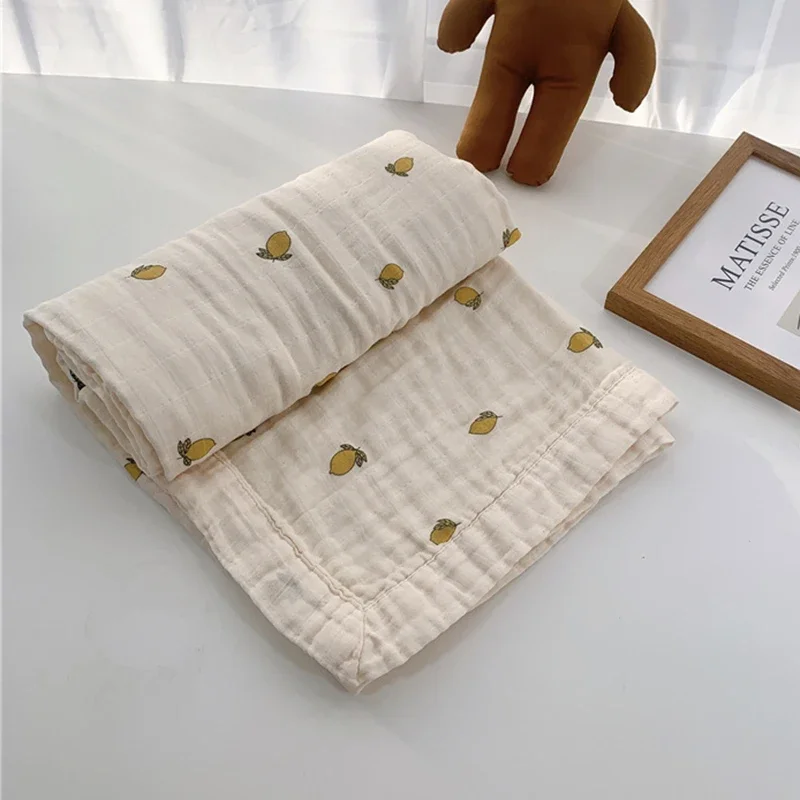 Baby Wrap Cotton blanket Multifunctional 2 layer Muslin Newborns Baby Swaddle Blanket