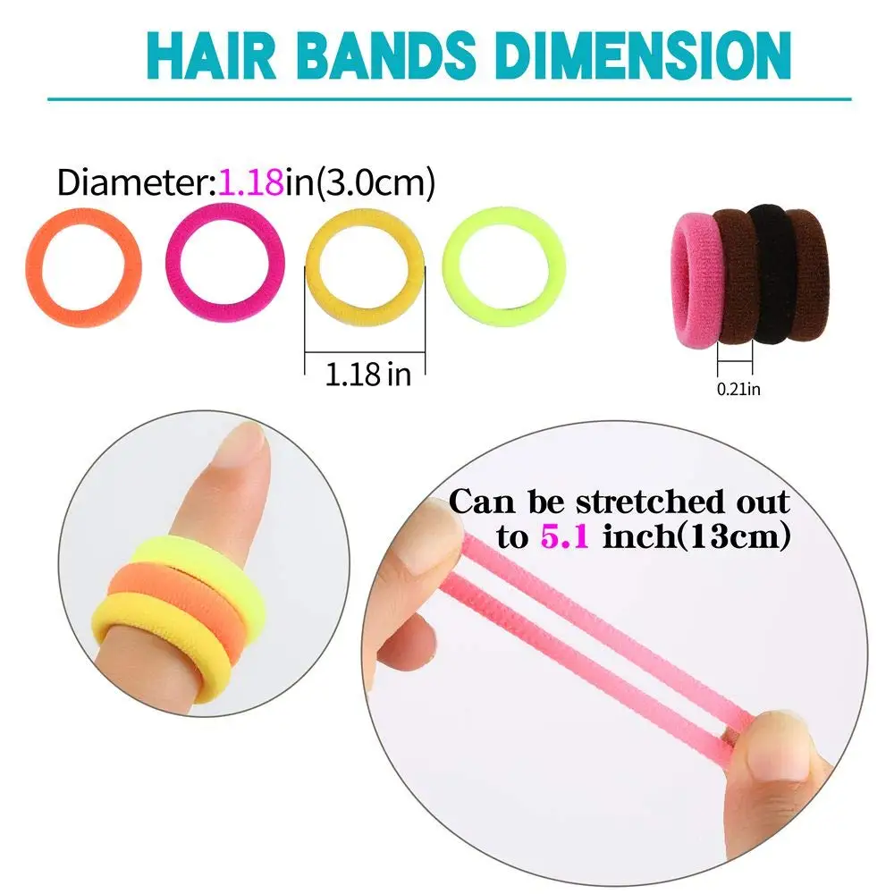 Fascette per capelli per bambini da 50g, circa 250 fasce per capelli per ragazze Macaron elastico per ragazze e bambini, fasce per capelli senza cuciture multicolori elastiche