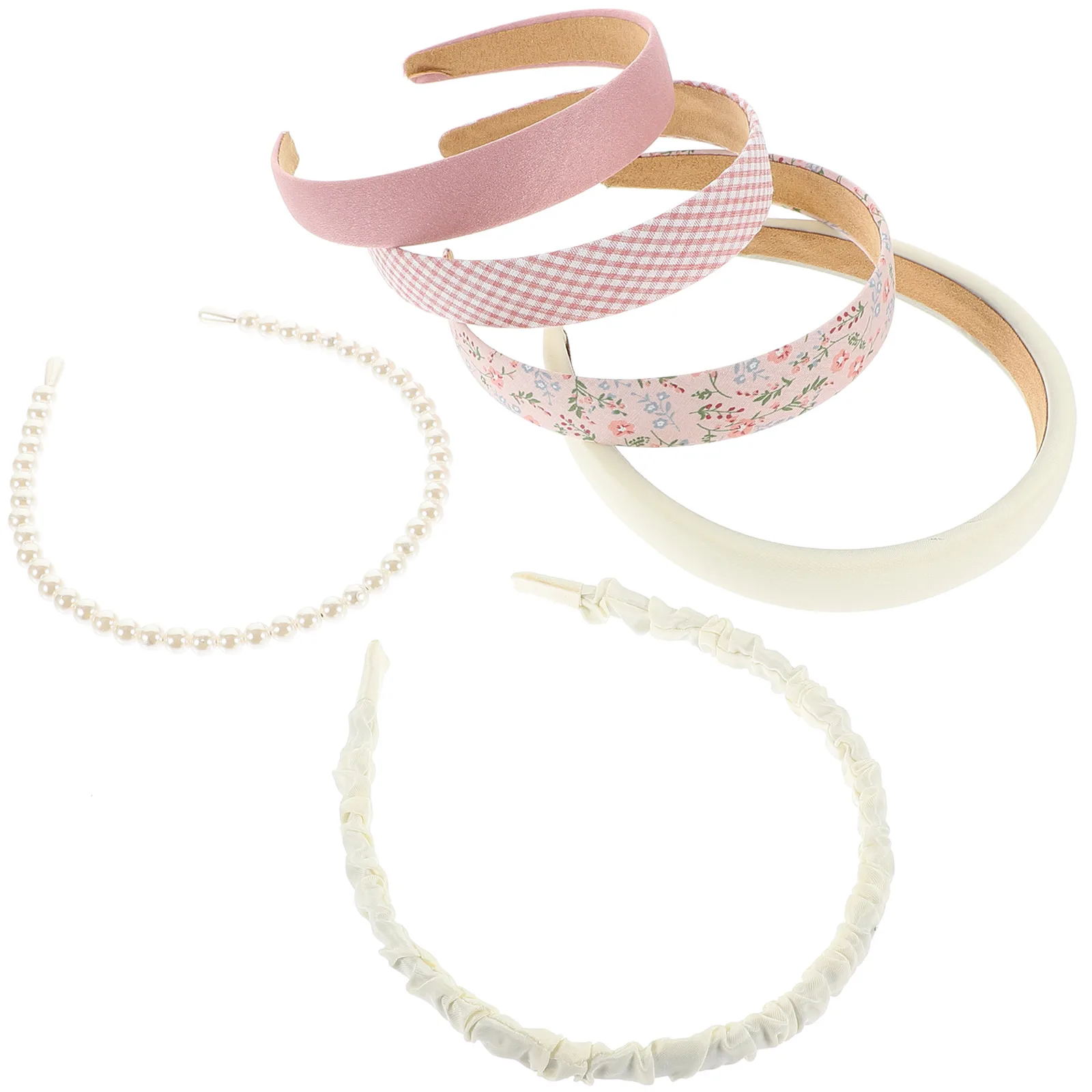 

6 Pcs Pink Headband Set Women Hair Bands Stylish Accessories for Beach Party Date Travel Festival Wide Spa Delicate Design Long