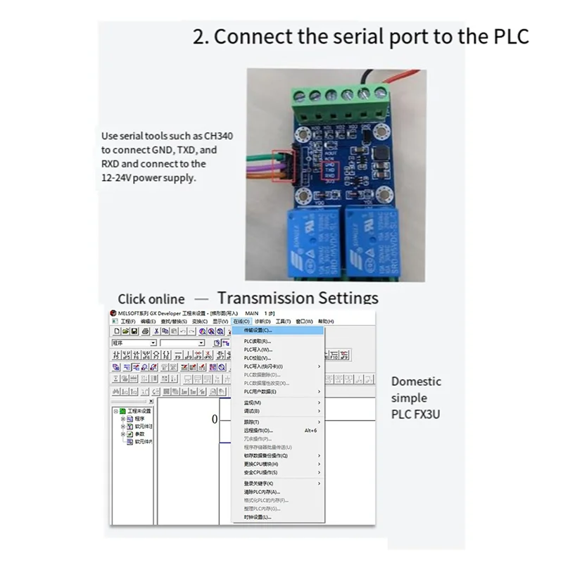 SQPP-Simple PLC Module For Mitsubishi FX3U Delay Module 20MT 12 In 8 Out Transistor Version Module