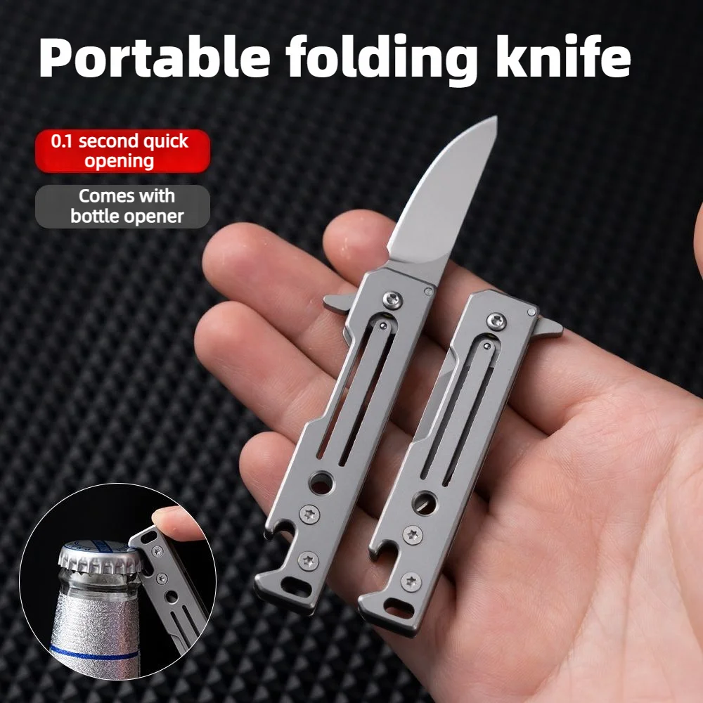 

Stainless Steel Titanium Plating Utility Knife Multi-Function Opener Retractable Box Cutter Portable Office Home Unboxing Knifes