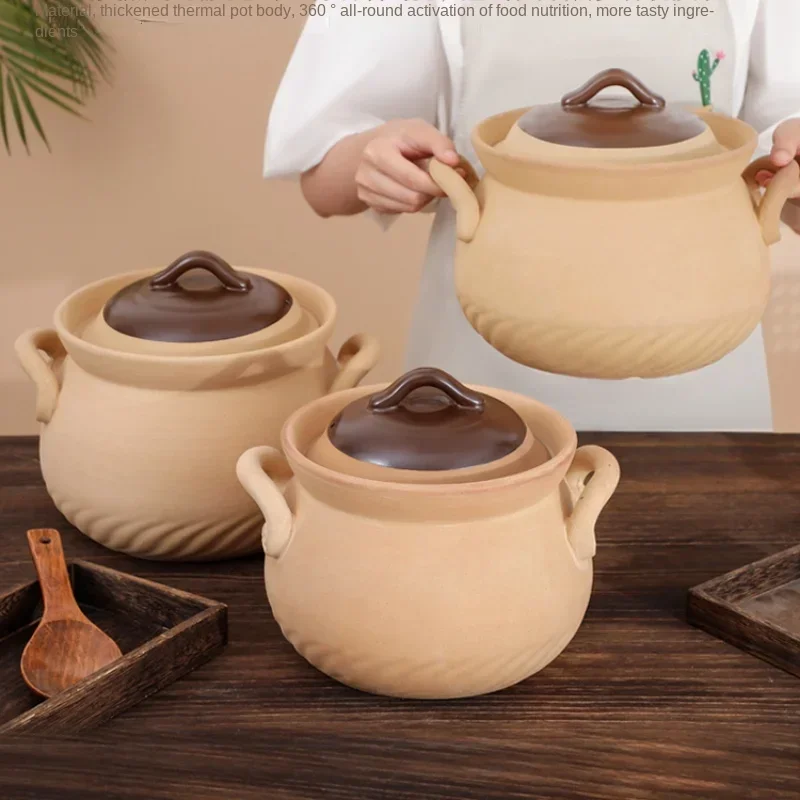 Casserole household special unglazed old-fashioned clay dry fired casserole ceramics high temperature resistance