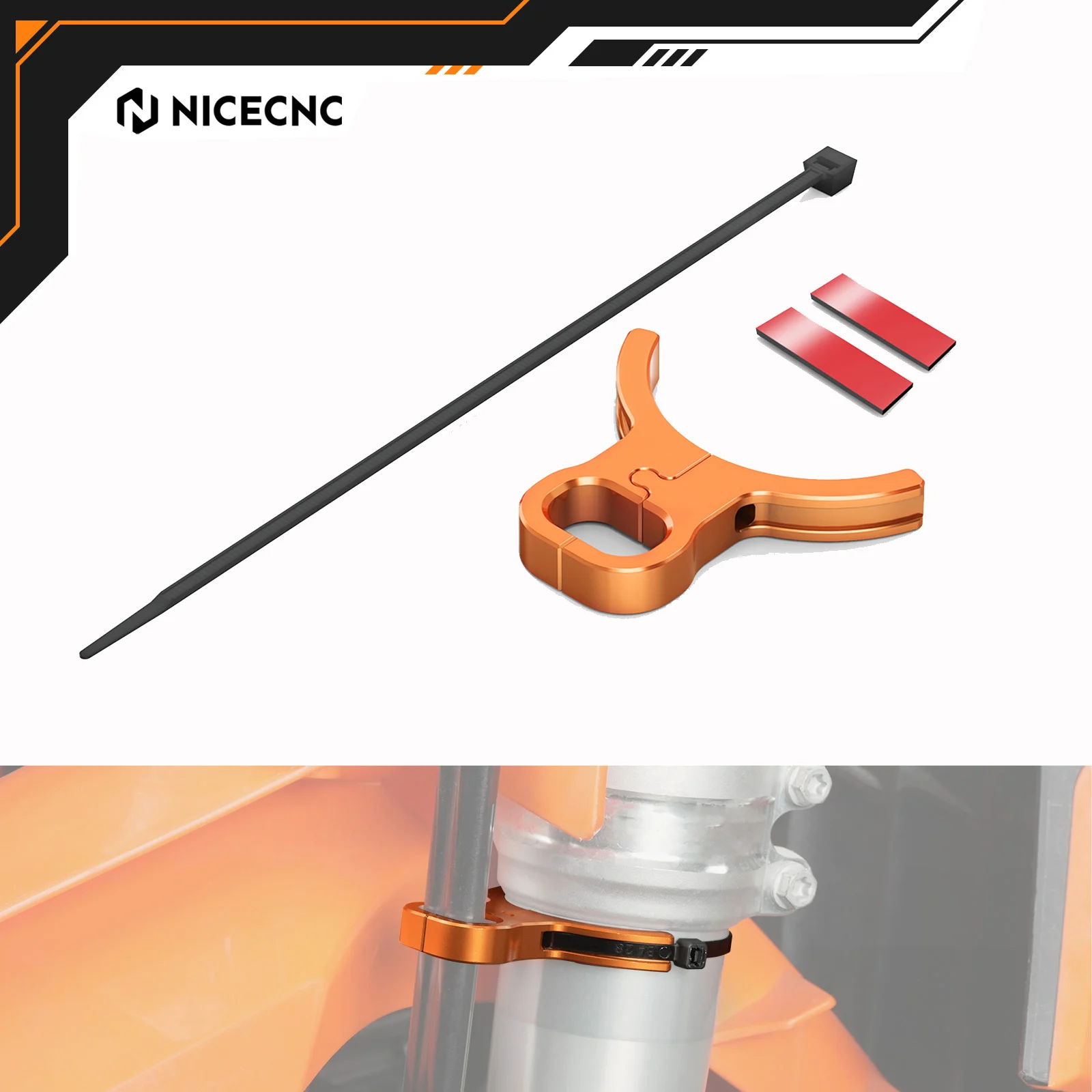 NICECNC para KTM 690 Enduro 690 Enduro R 690 SMC 690 SMCR 2008-2026 790 890 Adventure R S M T 2021-2026 guía de línea de freno delantero