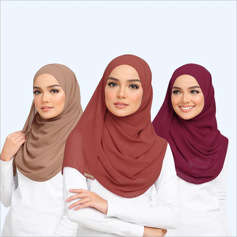 Free Shipping Five Pieces  Pearl Chiffon Bubble Scarf for MuslimWomen's Veil Decorative Hijabs Turbans for Women