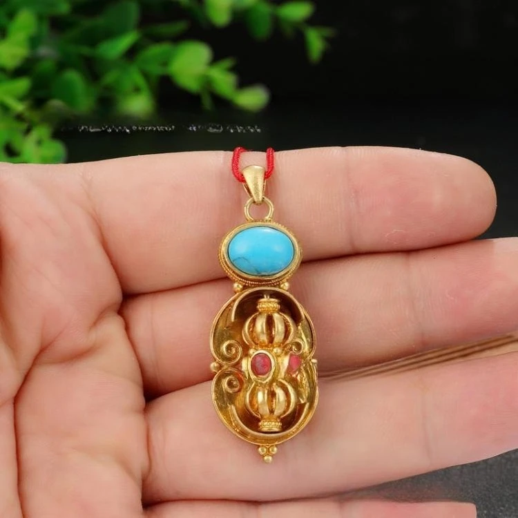 Pure copper rotating Duoji Vajra pestle pendant for men and women, nine-strand Vajra pestle can be rotated