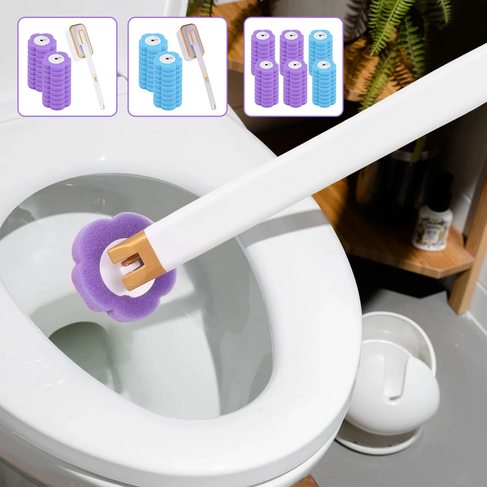 18/24Pcs Einweg Wc Pinsel Reiniger WC Ersatz Schwamm Pad Wc Reinigung Pinsel Minen Bad reinigung zubehör