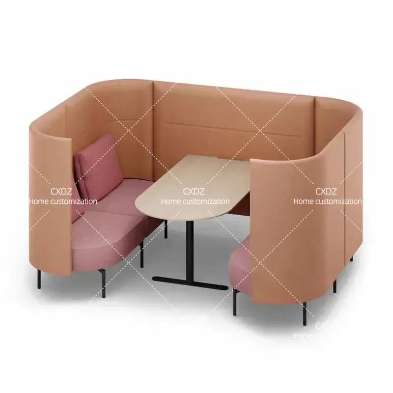 High Back Round Office Sofa Single Seat for Library Rest Area Negotiation Studio Privacy Lounge Chair