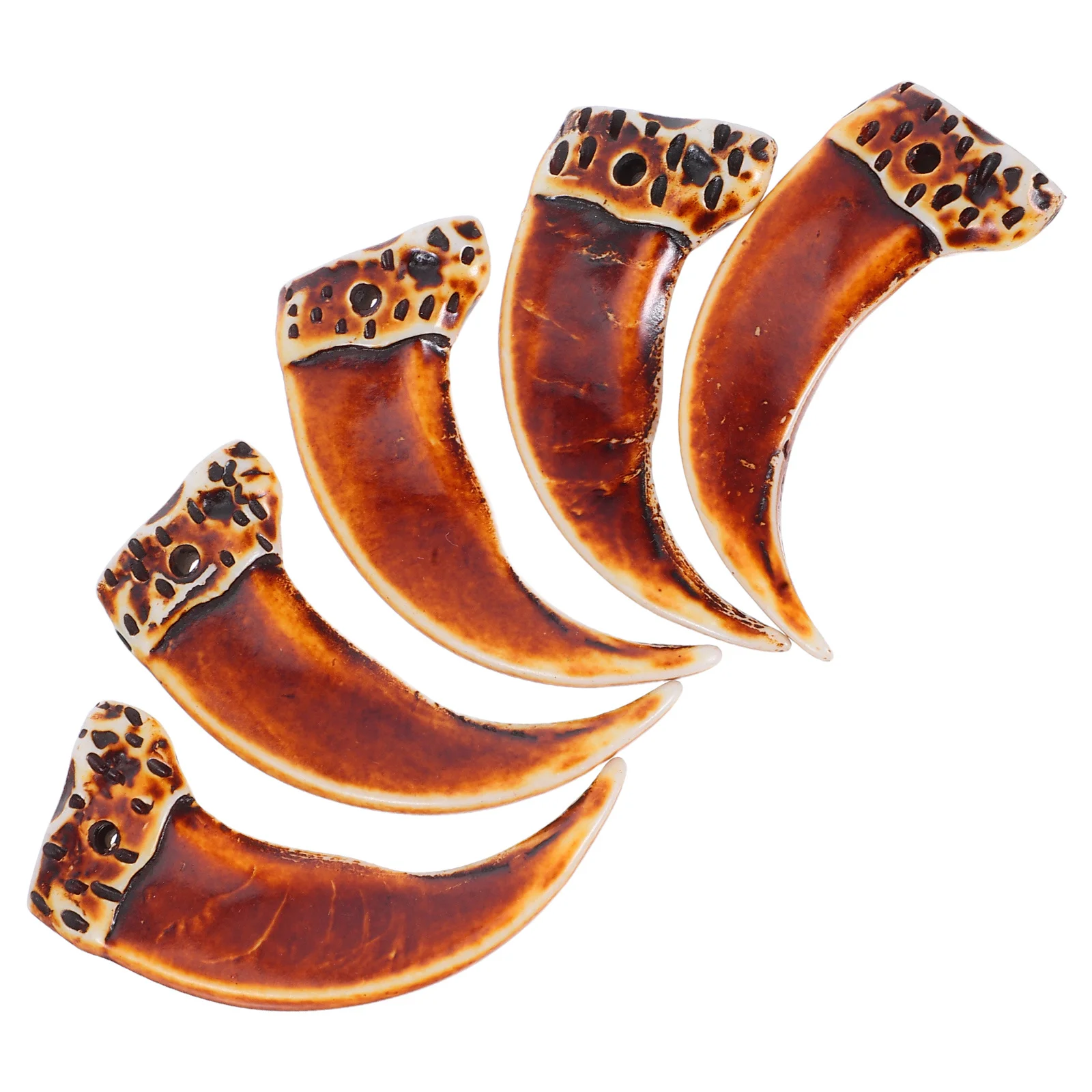 Accessoires de griffes de dent de bête, 5 pièces: bijoux tribaux légers et réalistes pour Halloween, griffes de Cosplay pour adultes, requin en résine